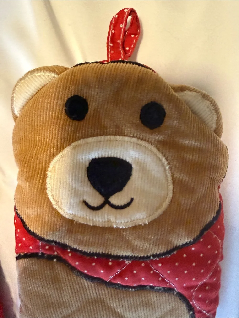 Vintage 1987 Avon Quilted Panda & Teddy Bear Oven Mitts Set Corduroy Novelty